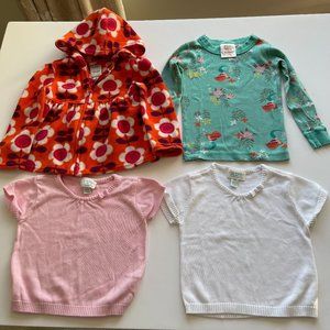 Lot of 4 toddler tops, sizes large 2T, 3T, 4T, Disney by Hanna Andersson..